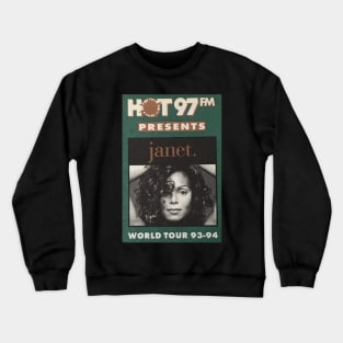 Janet Jackson World Tour 93-94 HOT 97FM Crewneck Sweatshirt